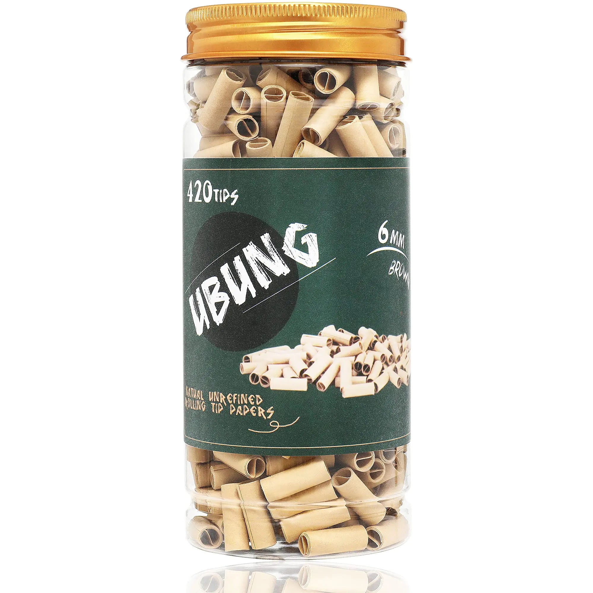 UBUNG | 420 Tips | Ø6mm Pre Rolled Tips | Filter Tips Made with Unbleached Paper | Suitable for Most Pre Roll Machine and Rolling Papers